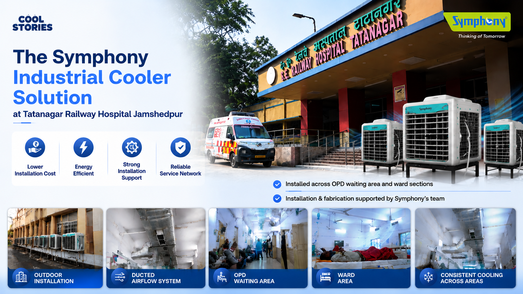 The Symphony Industrial Cooler Solution at Tatanagar Railway Hospital Jamshedpur